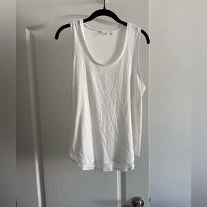 BP Scoop Neck White Tank SZ S